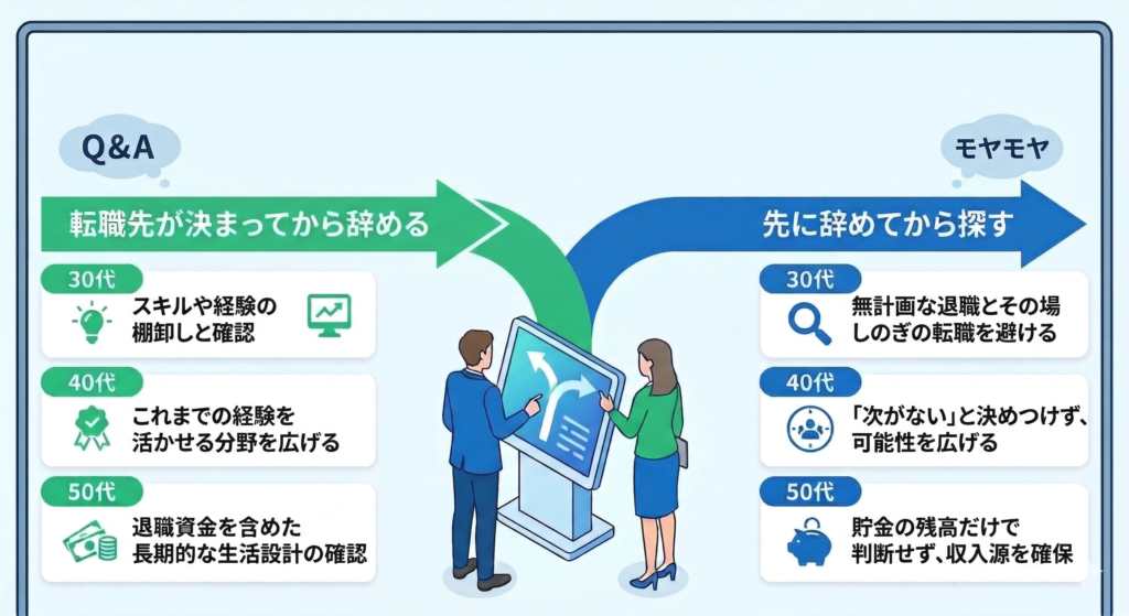 年代別よくある質問「転職先が決まってから退職する方が良い?」