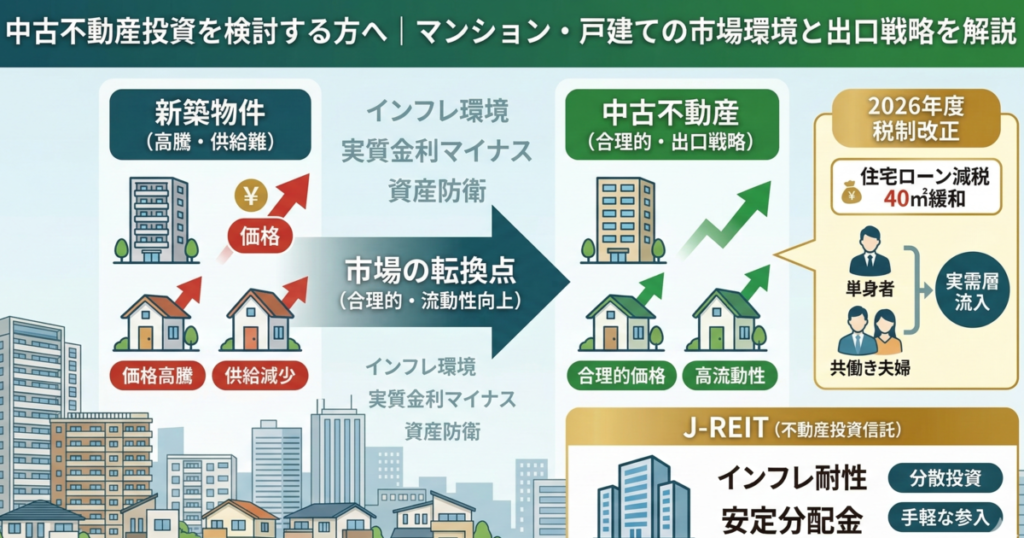 中古不動産投資を検討する方へ｜マンション・戸建ての市場環境を解説