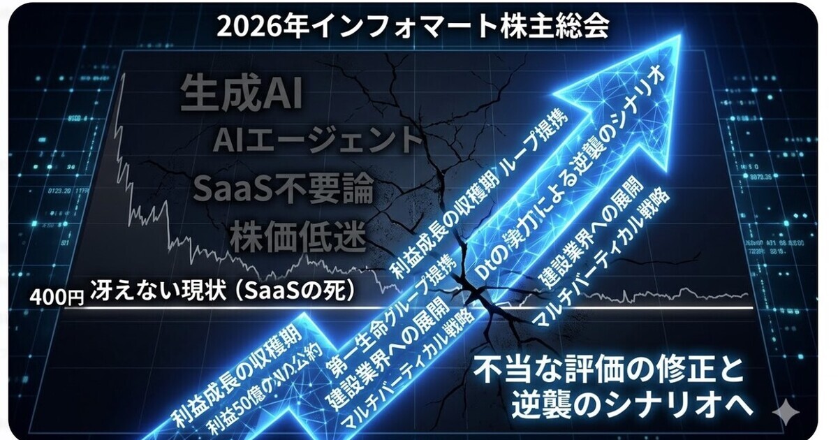 インフォマート2026年株主総会｜営業益50億の公約とSaaSの逆襲