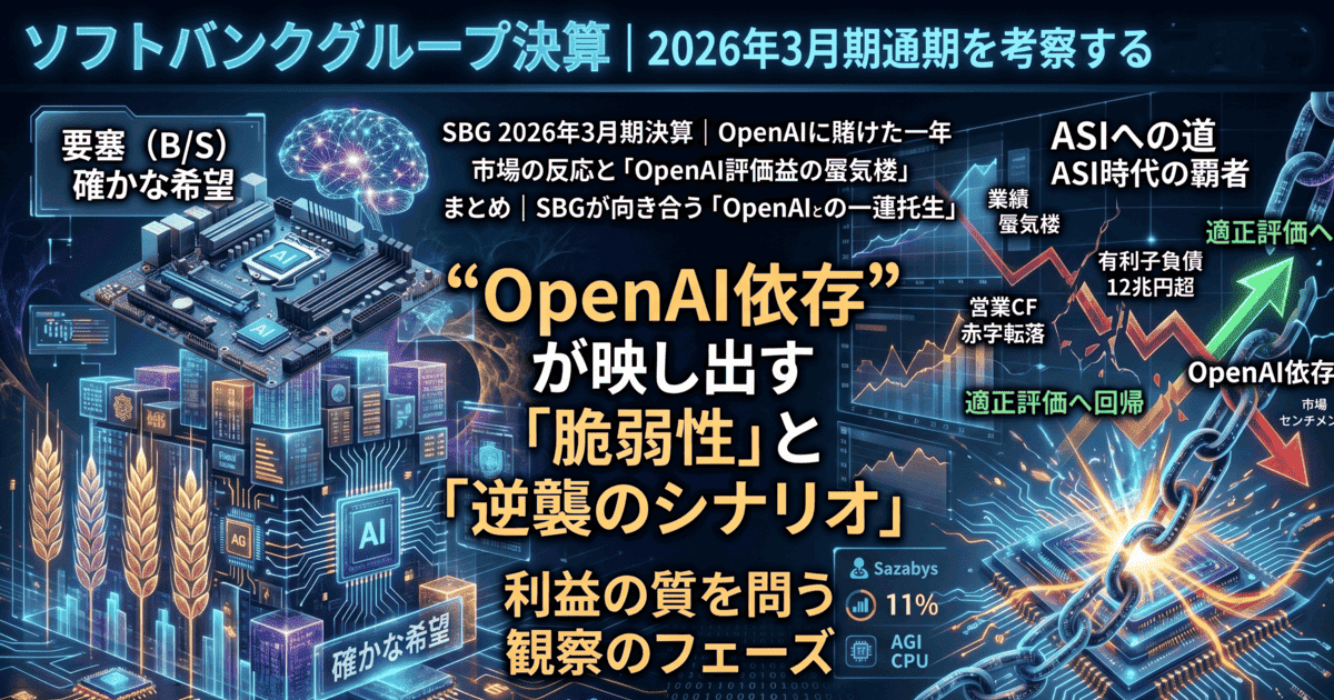 ソフトバンクグループ決算の解説記事表紙