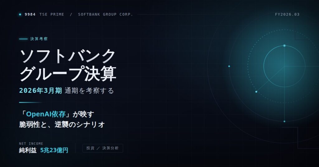 ソフトバンクグループ決算｜2026年3月期通期を考察する