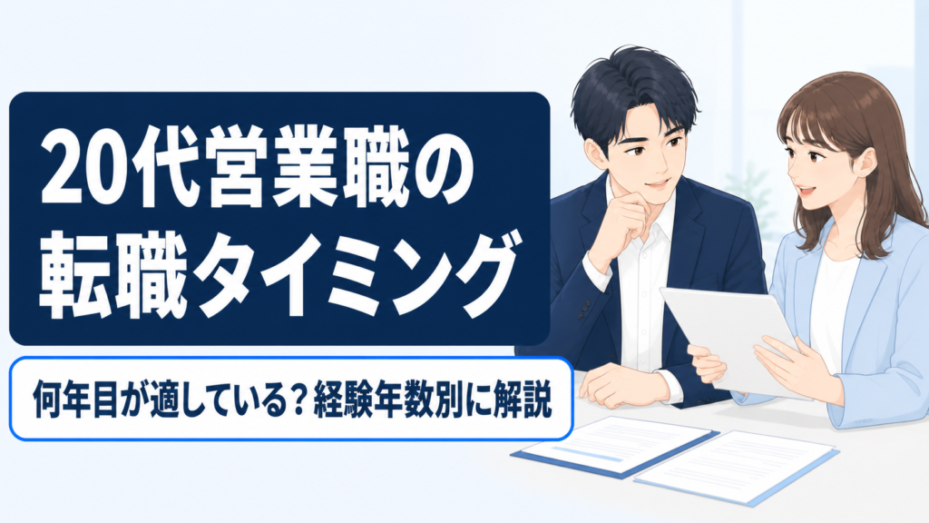 20代営業職の転職タイミングは何年目が適しているか分かりやすく解説