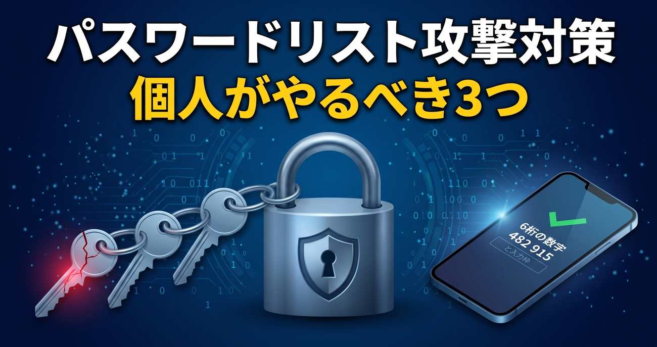 パスワードリスト攻撃対策｜情報流出が相次ぐ今、個人がやるべき3つ